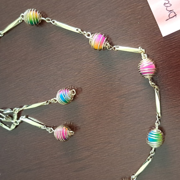 Necklace, bracelet, drop earrings - Picture 2 of 2